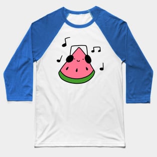 Watermelon Slice with Headphones Baseball T-Shirt